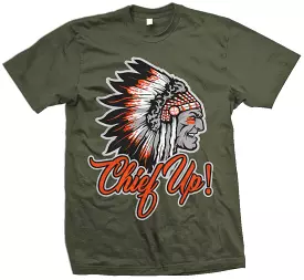 Chief Up - Orange on Olive T-Shirt