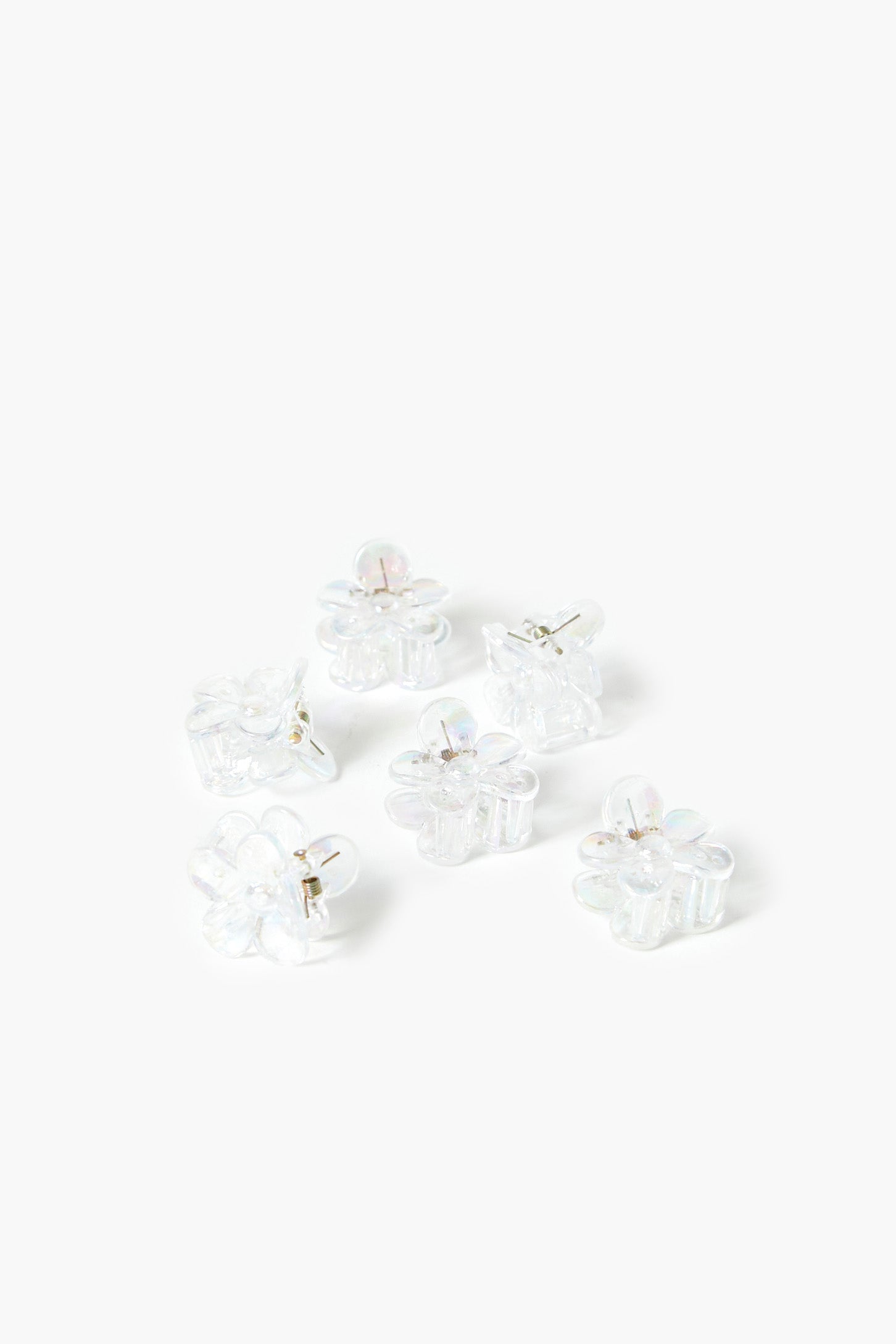 Clear Flower Hair Claw Clip Set