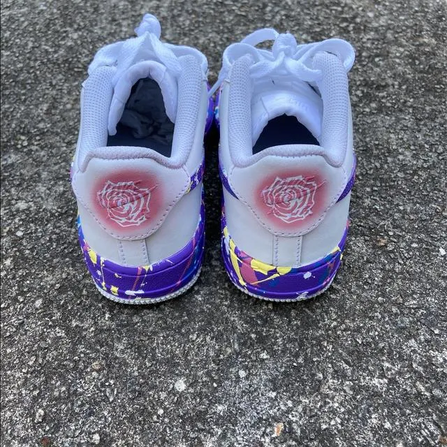 Custom Air Force 1 Purple splatter paint