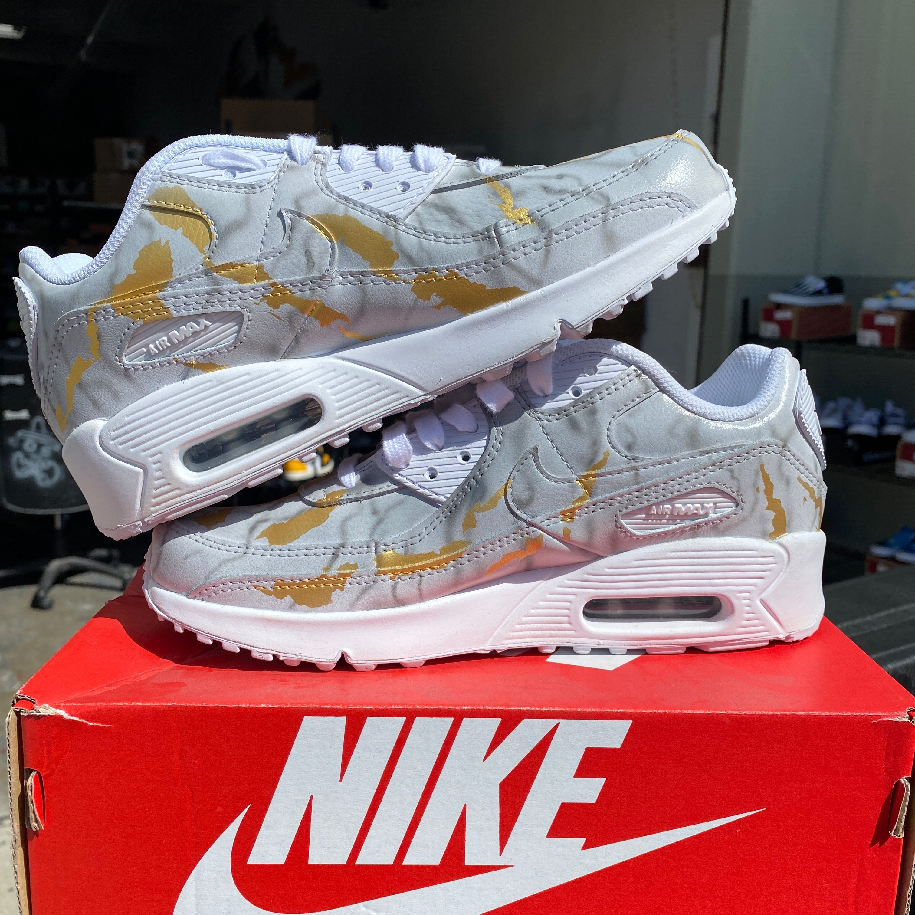 Custom NTWRK Air Max Day Marble Air Max 90s