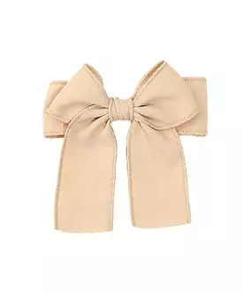 Double Bow Hair Clip - Beige