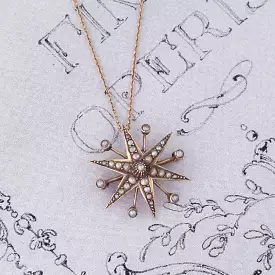 Edwardian Pearl Star Pendant/ Brooch