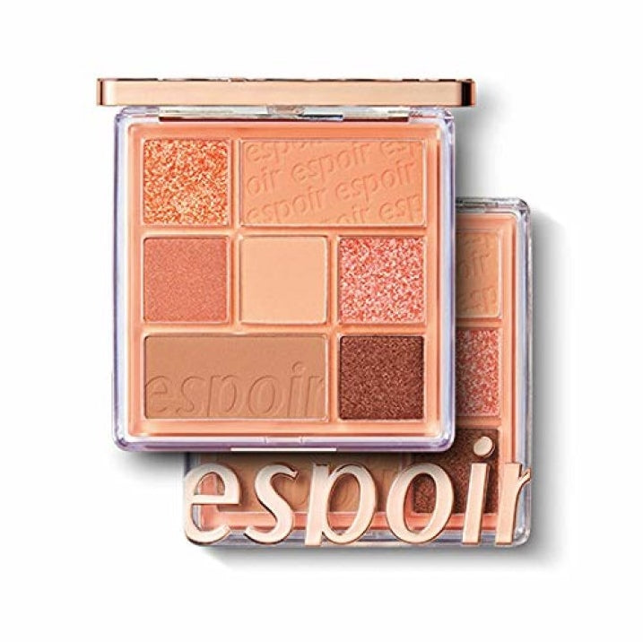 ESPOIR Real Eye Palette #01 Peachy Like Beauty Eye Pearl Glitter Shadow Makeup