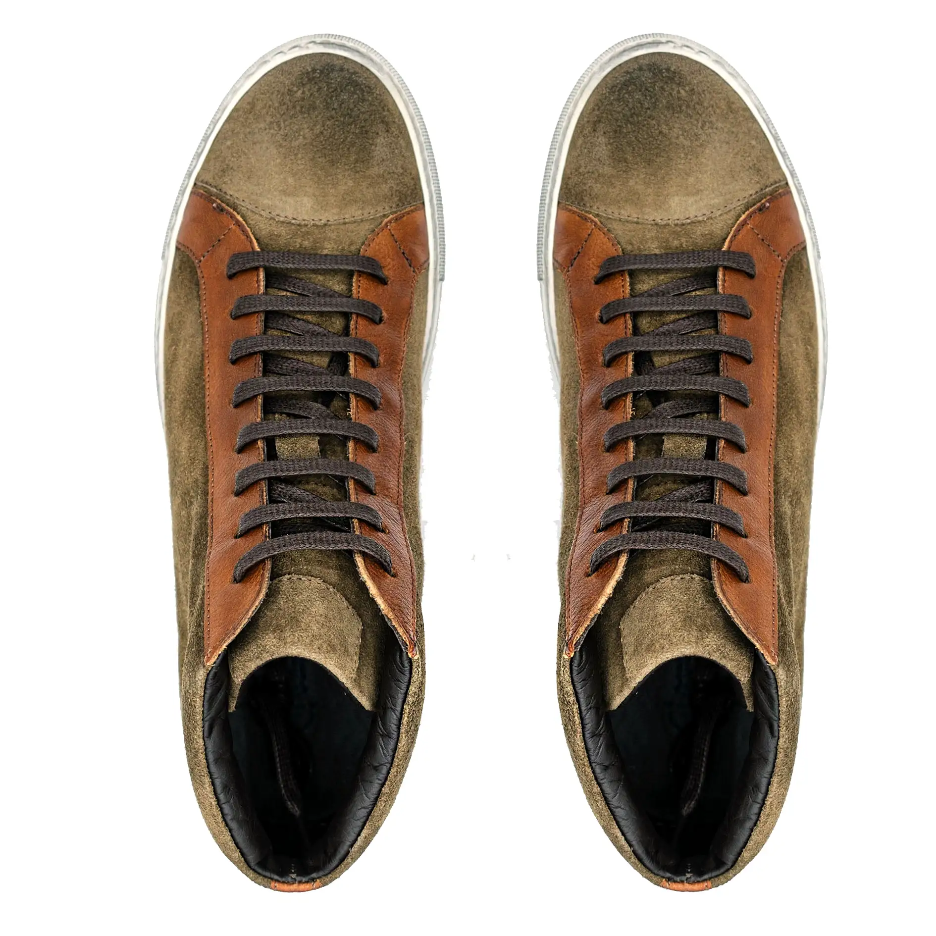 GIOVACCHINI Ruben Antique Cognac Suede Calf High Top Sneakers