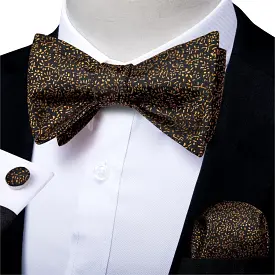 Golden Leaves Silk Bow Tie Set