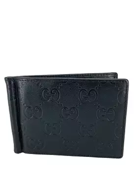 GUCCI GG Monogram Leather Clip Bi-Fold Wallet