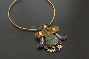 Handmade Jadau Kundan Pendant Hasli Ncklace - Style 3