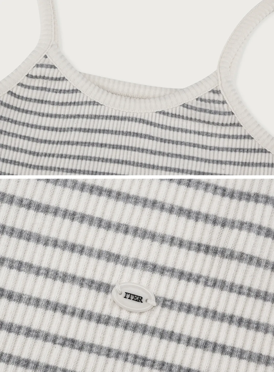 ITER  |Stripes Sleeveless Street Style Plain Cotton