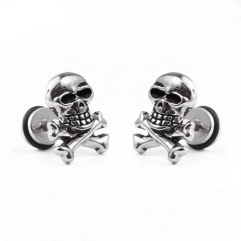 Jewelry Earrings Studs Retro Style Gothic Pirate Skull