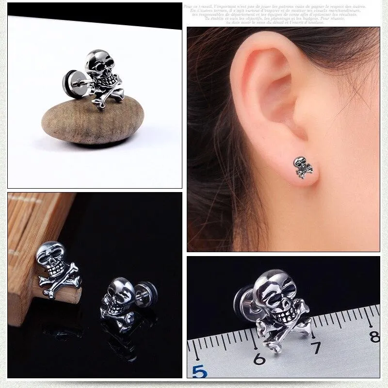 Jewelry Earrings Studs Retro Style Gothic Pirate Skull