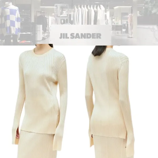 Jil Sander  |Elegant Style V-neck & Crew neck