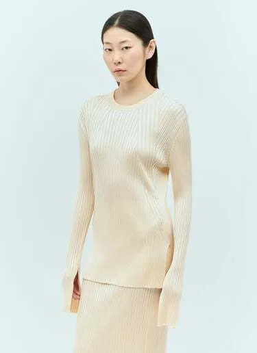 Jil Sander  |Elegant Style V-neck & Crew neck