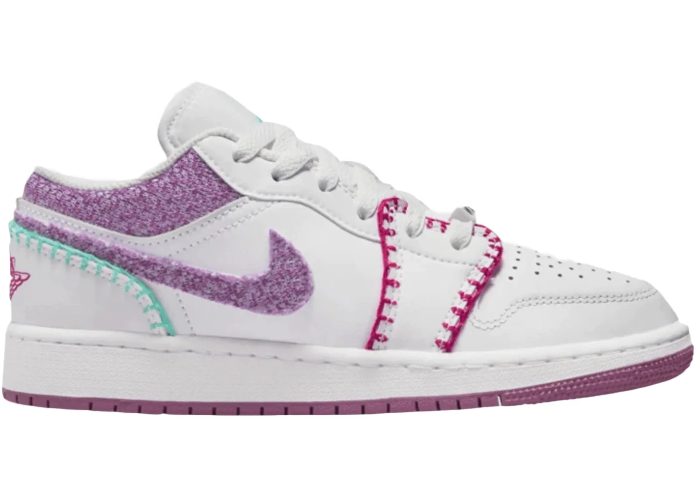 Jordan 1 Low White Light Bordeuax (GS)