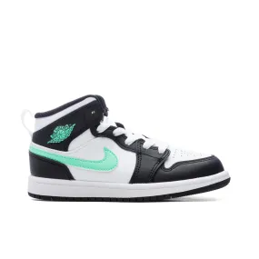 Jordan 1 Mid (PS) - White/Green Glow/Black