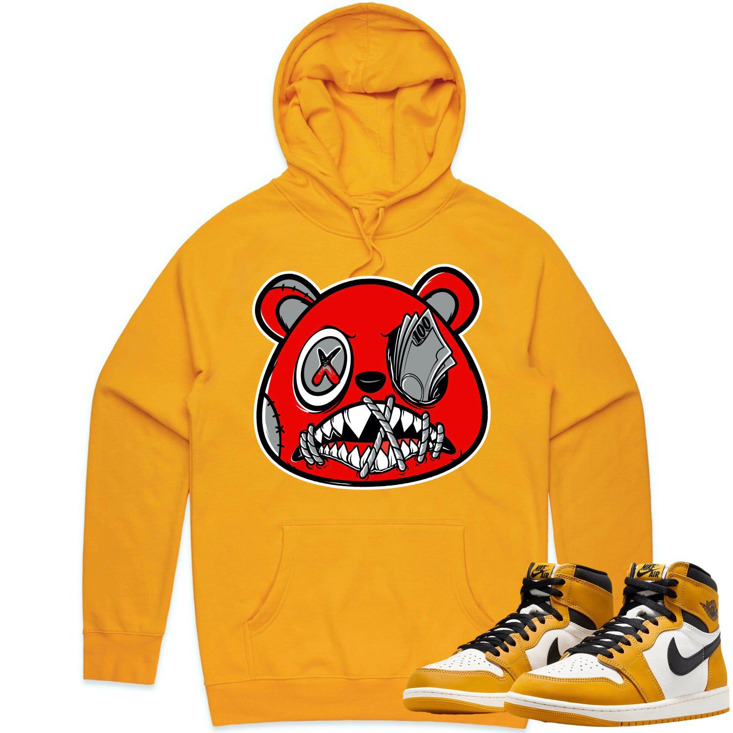 Jordan 1 Yellow Ochre 1s Hoodie to Match - ANGRY MONEY TALKS BAWS