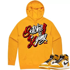 Jordan 1 Yellow Ochre 1s Hoodie to Match - RED BBL