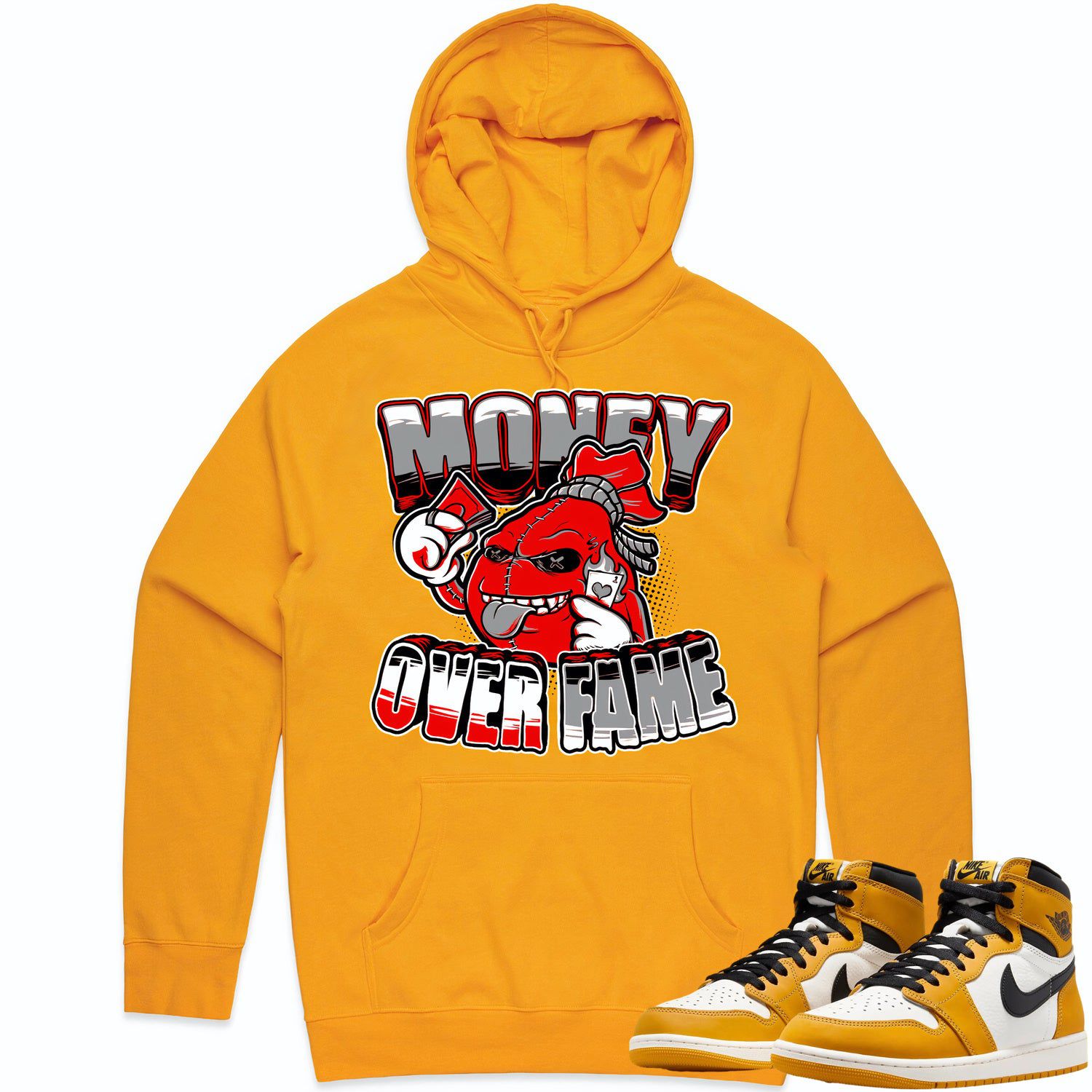 Jordan 1 Yellow Ochre 1s Hoodie to Match - RED MOF