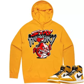 Jordan 1 Yellow Ochre 1s Hoodie to Match - RED STAY HUNGRY