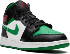 Jordan Kids Air Jordan 1 Mid Green Toe sneakers Black