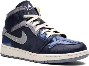 Jordan Kids Air Jordan 1 Mid SE Craft Obsidian White French Blue sneakers