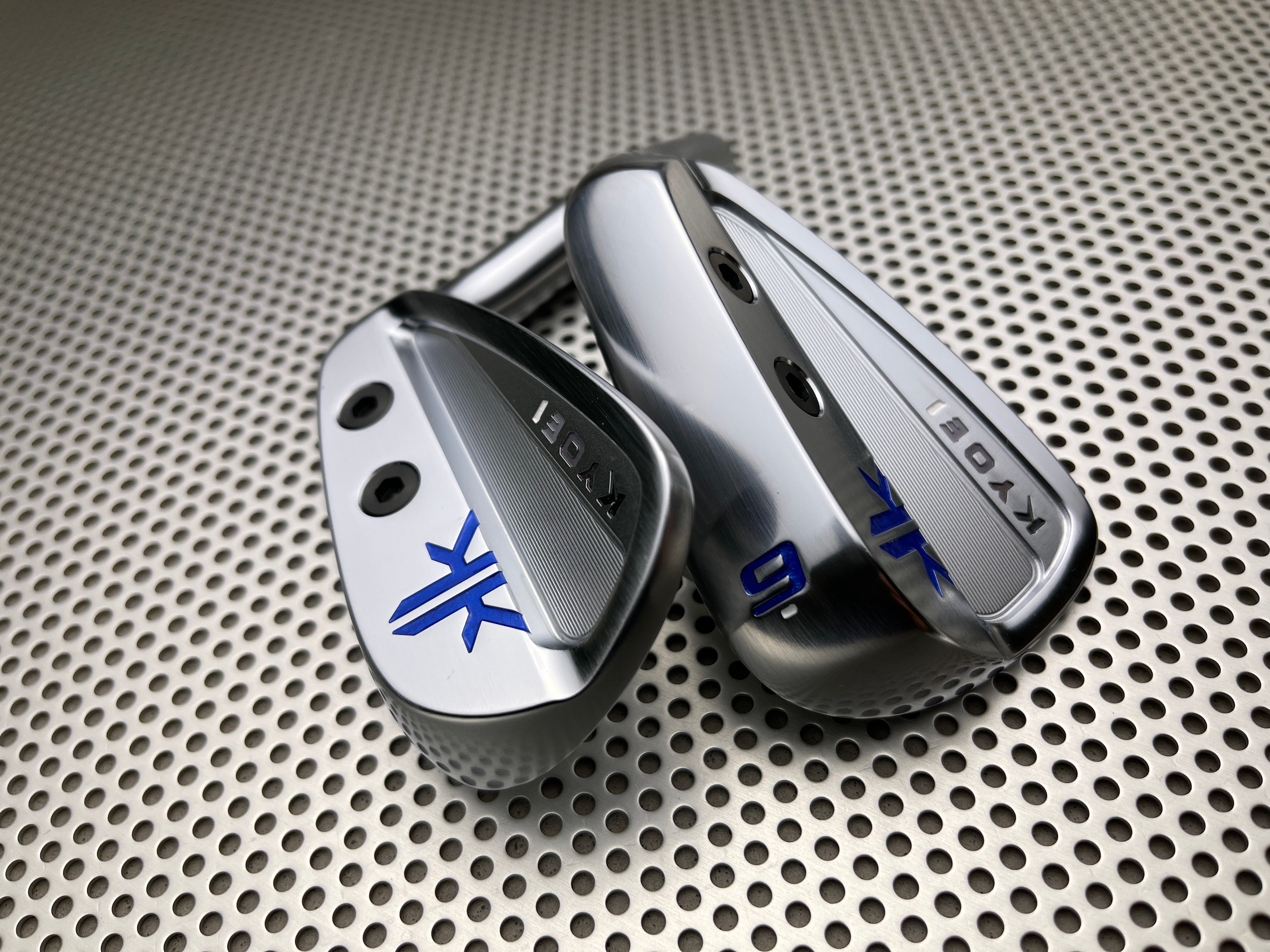 KYOEI Golf Iron Dual Weighted Pearl Blue and Gradient Logo Paint Fill