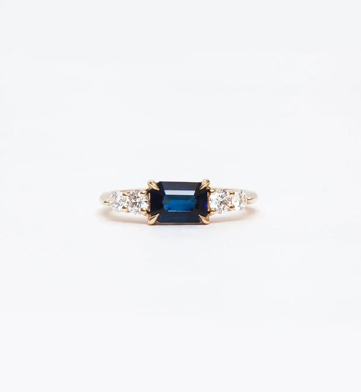 Large Sapphire Five Stone Bea Ring