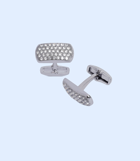 MA1635-SILVER-Men Cufflinks