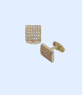 MA1644-GOLDEN-Men Cufflinks