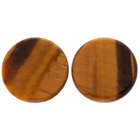 Mayan Style Stone Plugs - Yellow Tiger Eye