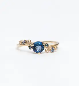 Medium Organic Sapphire Crossover Ring