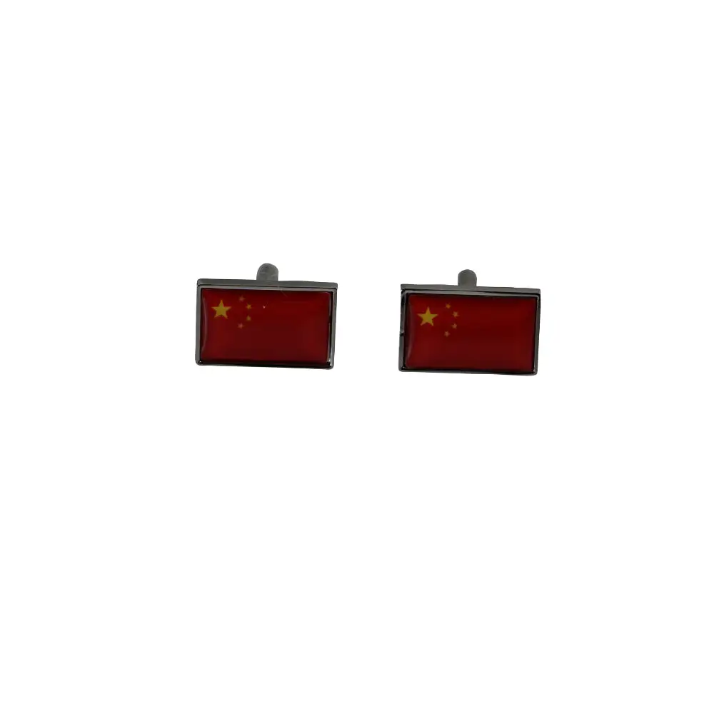 Mens Chinese China Flag Cufflinks