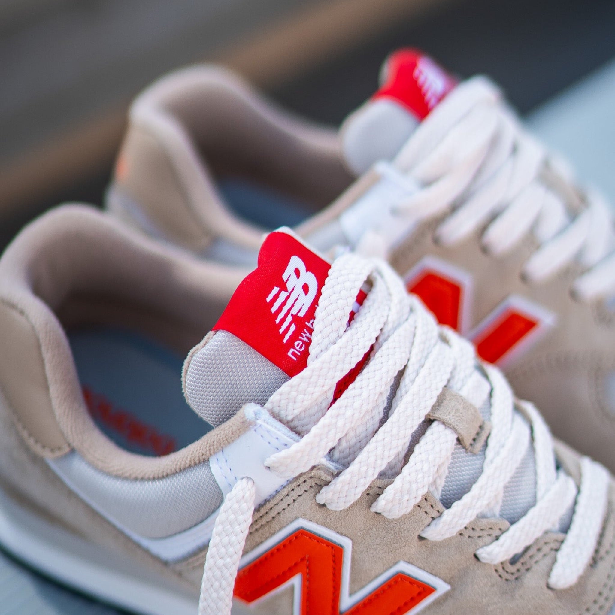 Mens New Balance 574 (Beige/Mandarin) - U574HBO