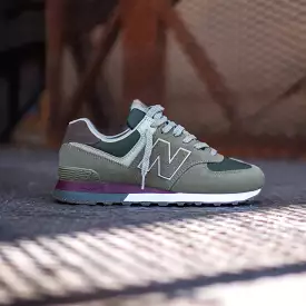 Mens New Balance 574 (Olive/Maroon) - U574UBB