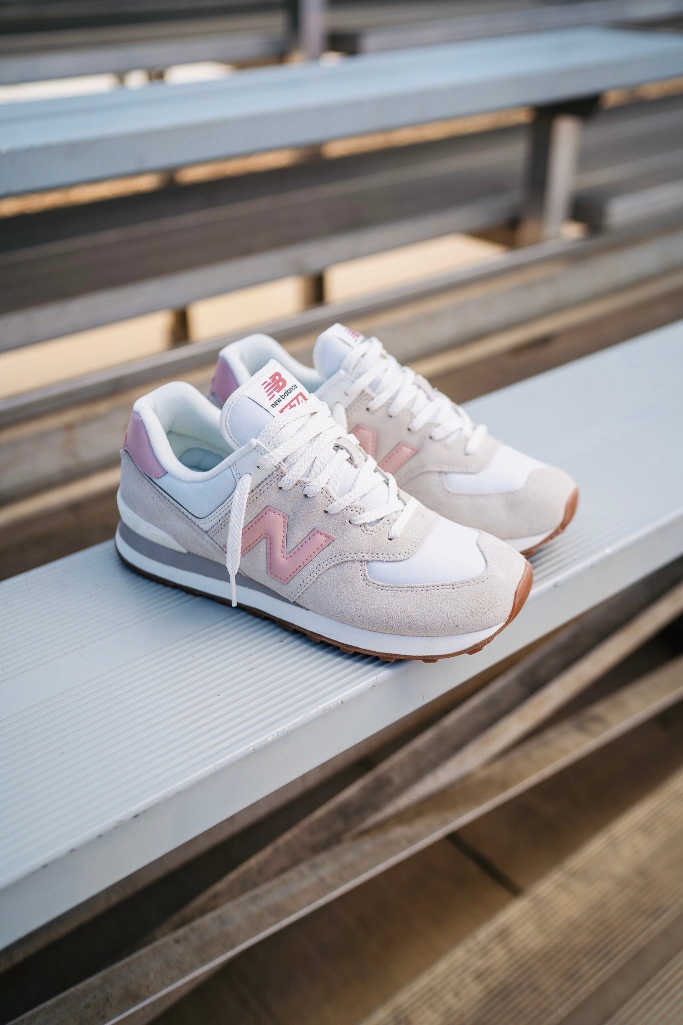 Mens New Balance 574 (White/Pink) - U574RE2