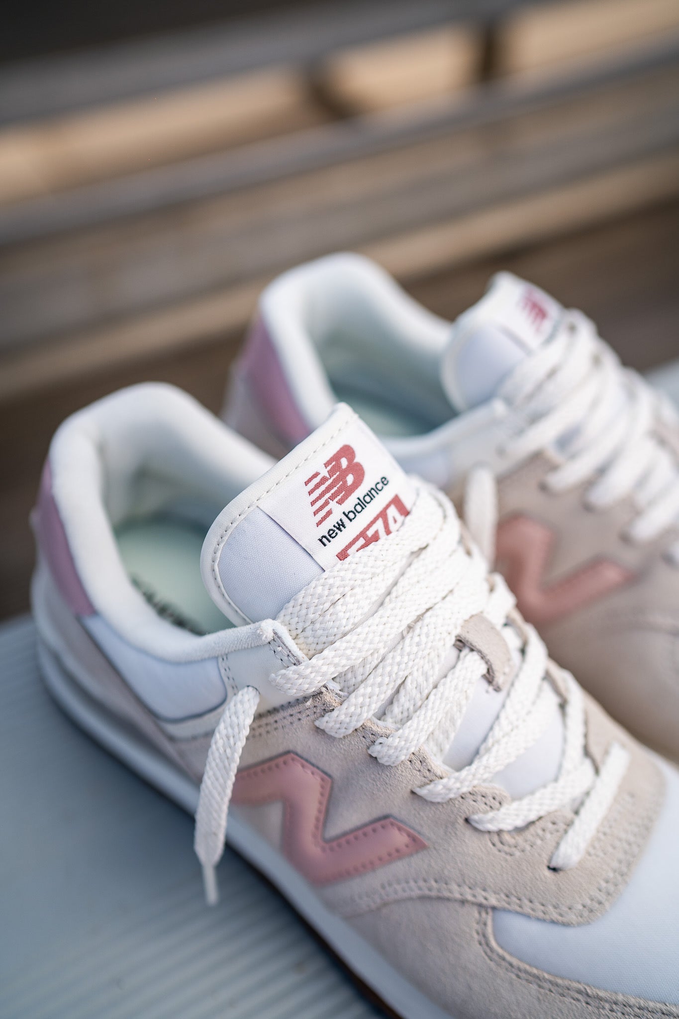 Mens New Balance 574 (White/Pink) - U574RE2