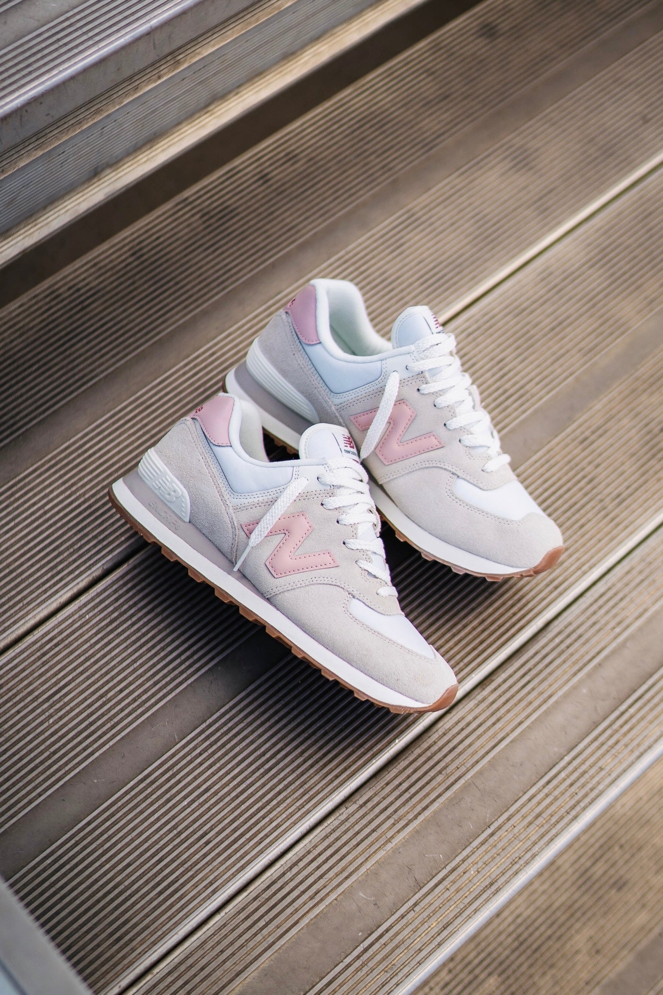 Mens New Balance 574 (White/Pink) - U574RE2