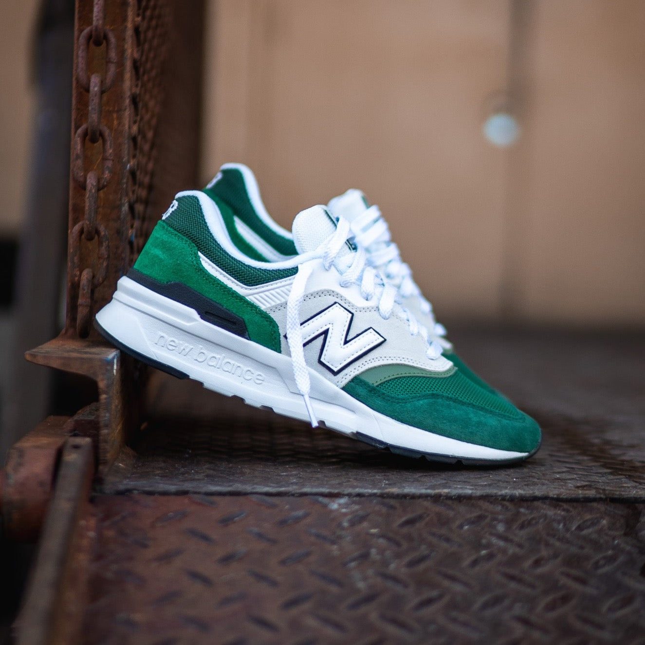 Mens New Balance 997H (White/Green) - CM997HOH