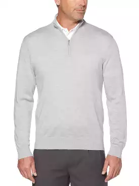 Mens Thermal 1/4 Zip Mock Merino Wool Pullover