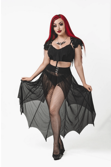 Necessary Evil Camazotz Bat Wing Effect Lace Up Bolero Top