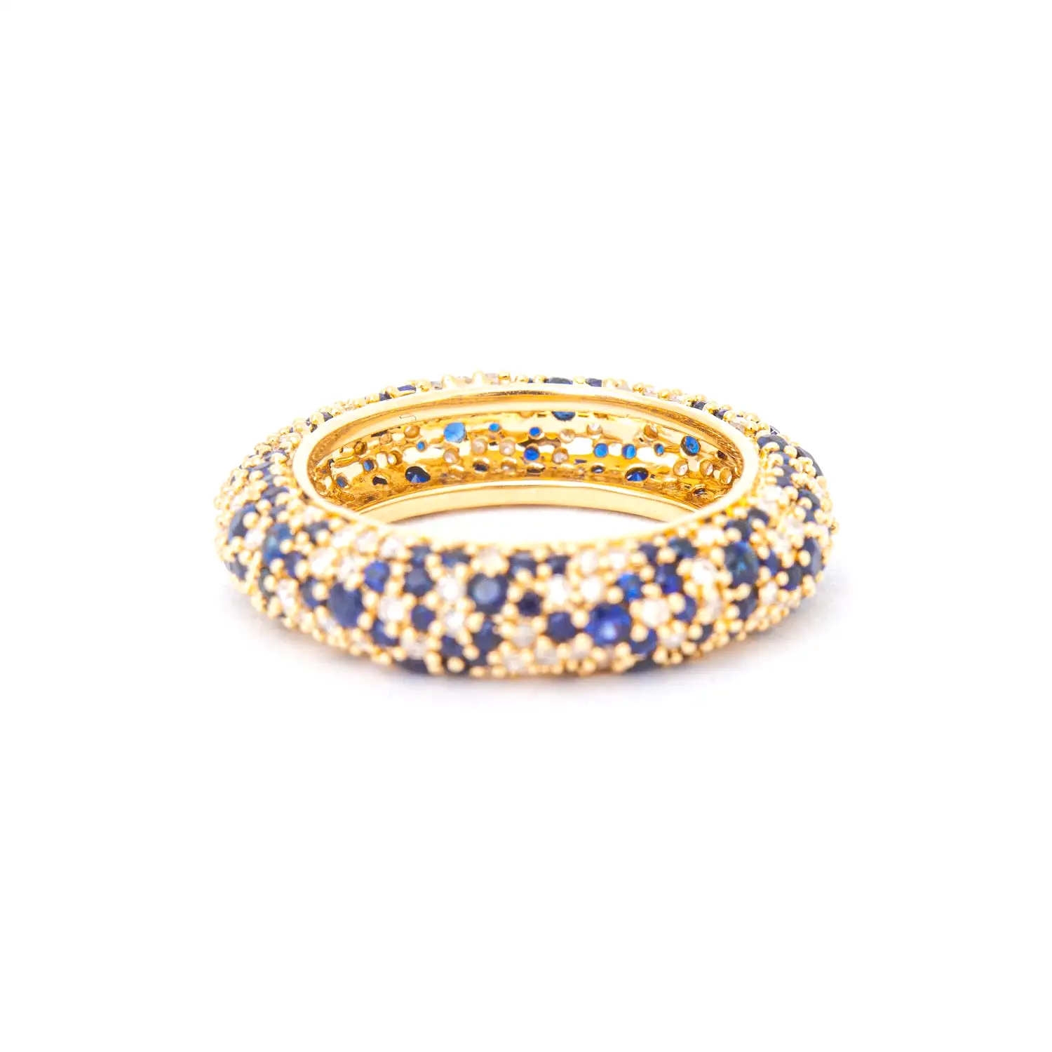 Night Sky Pave Sapphire & Diamond Eternity Ring