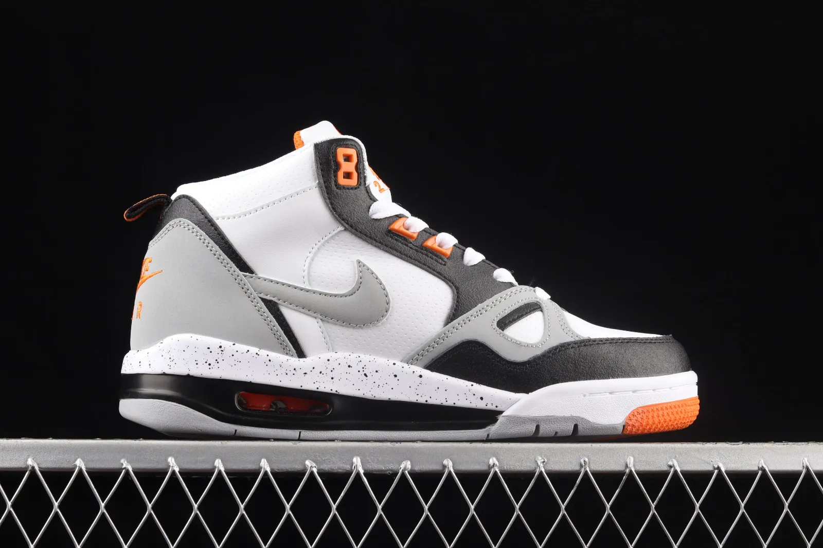 Nike Air Flight 13 Mid White Wolf Grey Total Orange Black 579961-105