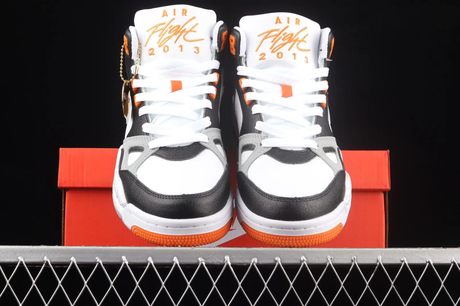 Nike Air Flight 13 Mid White Wolf Grey Total Orange Black 579961-105