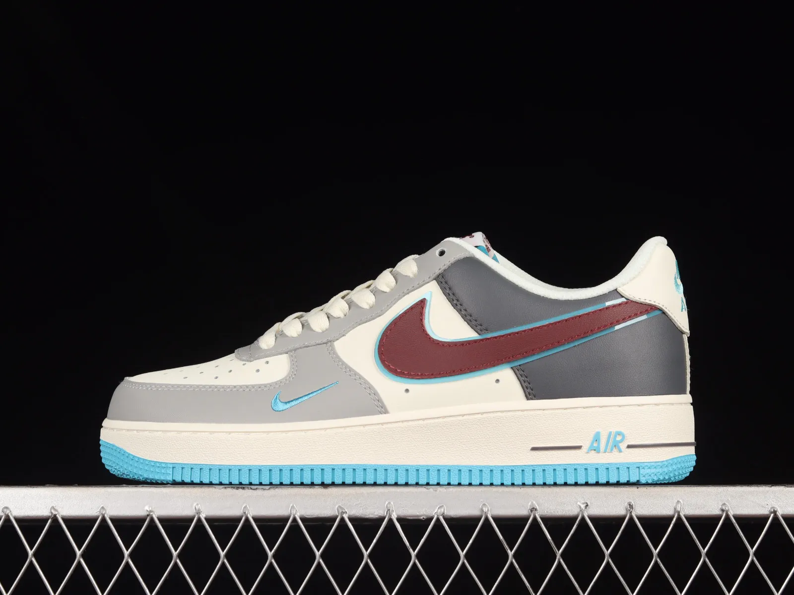 Nike Air Force 1 07 Low Rouge Grey Blue Dark Red LJ8822-666