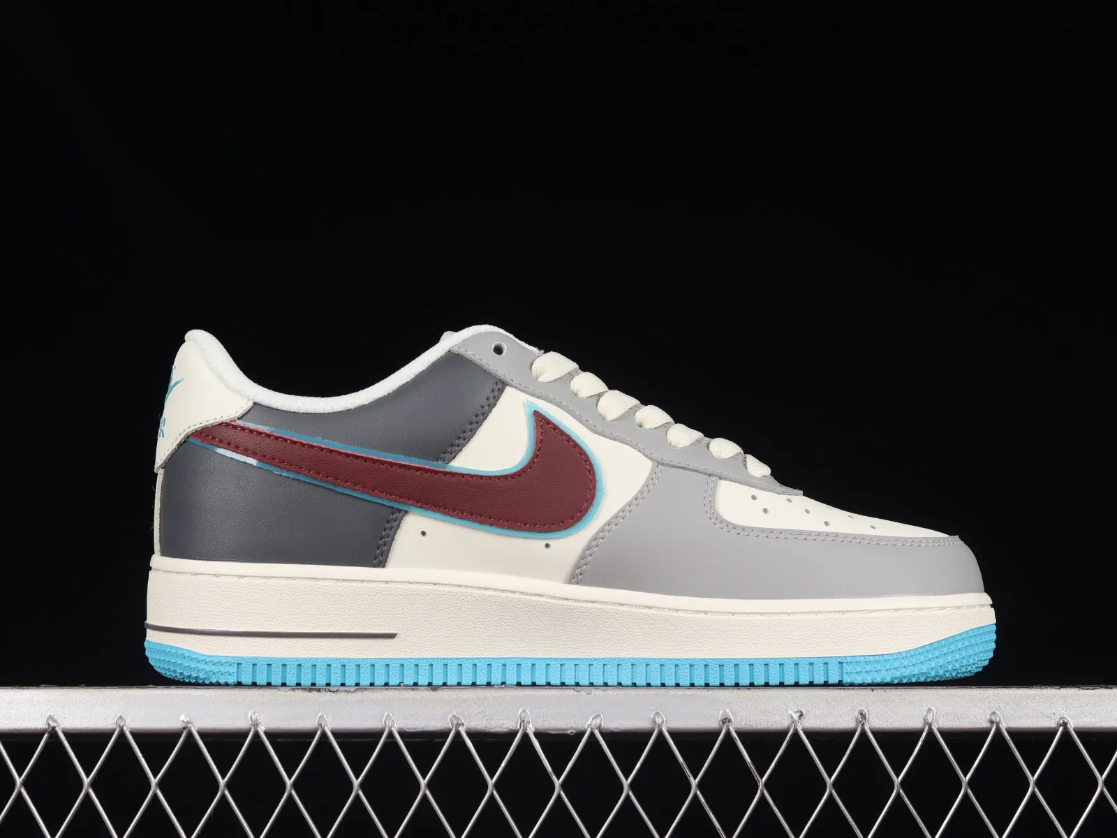 Nike Air Force 1 07 Low Rouge Grey Blue Dark Red LJ8822-666