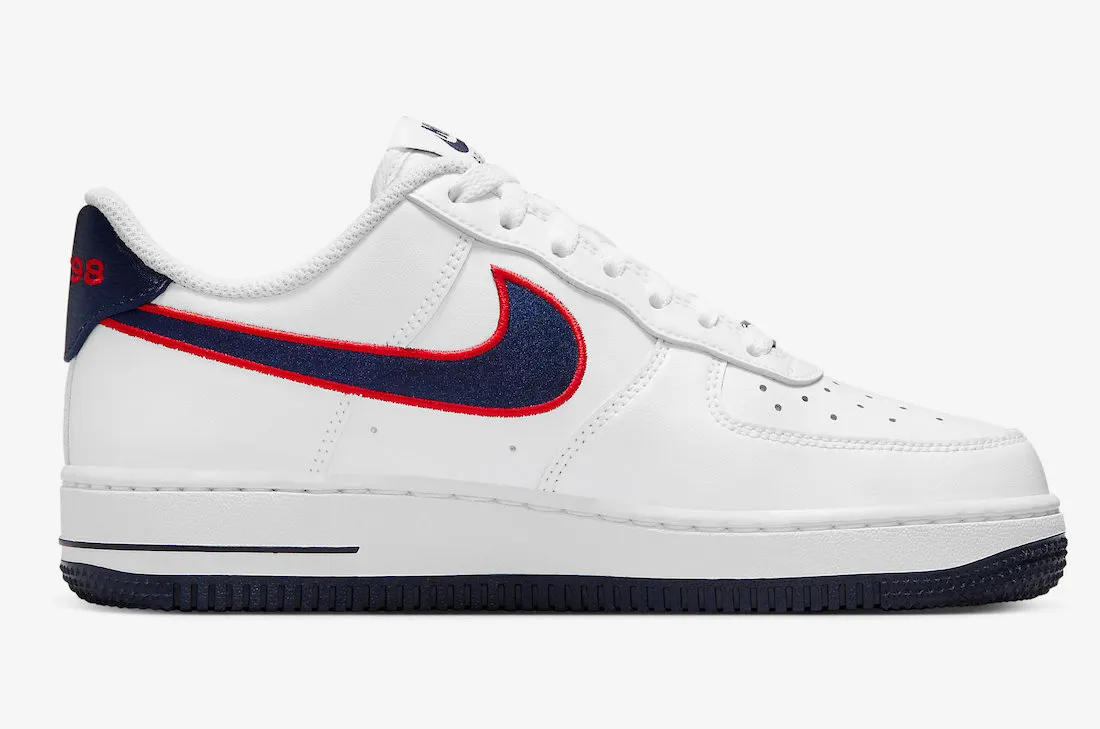 Nike Air Force 1 Low Houston Comets 4-Peat Obsidian University Red Wolf Grey FJ0710-100