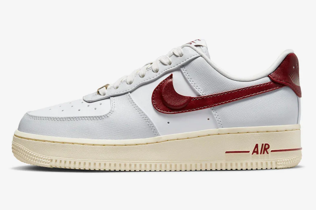 Nike Air Force 1 Low Photon Dust Team Red Summit White Muslin DV7584-001