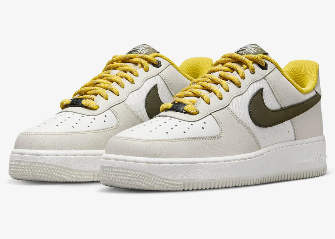 Nike Air Force 1 Low Premium Light Bone Cargo Khaki Vivid Sulfur FV3628-031