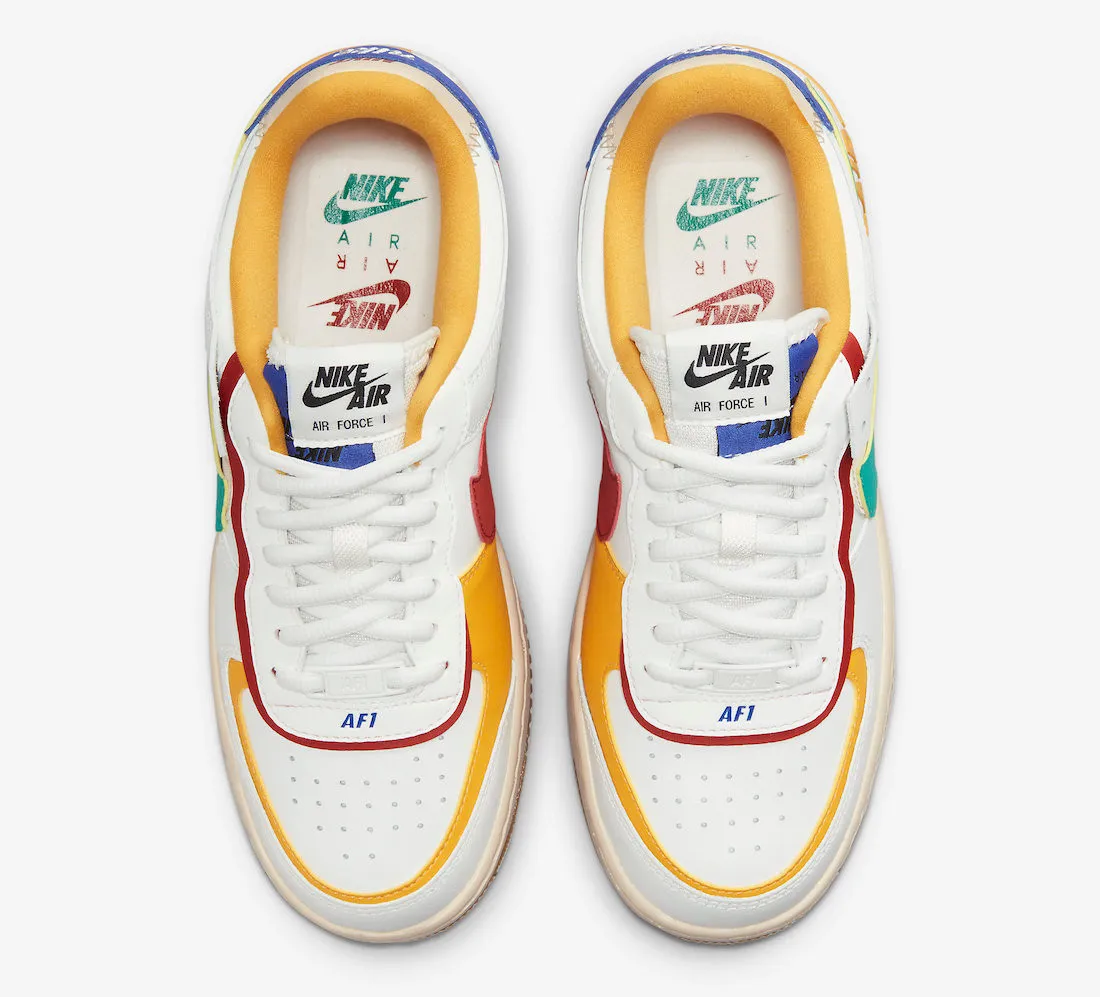 Nike Air Force 1 Low Shadow White Green Red Yellow Multi-Color CI0919-118