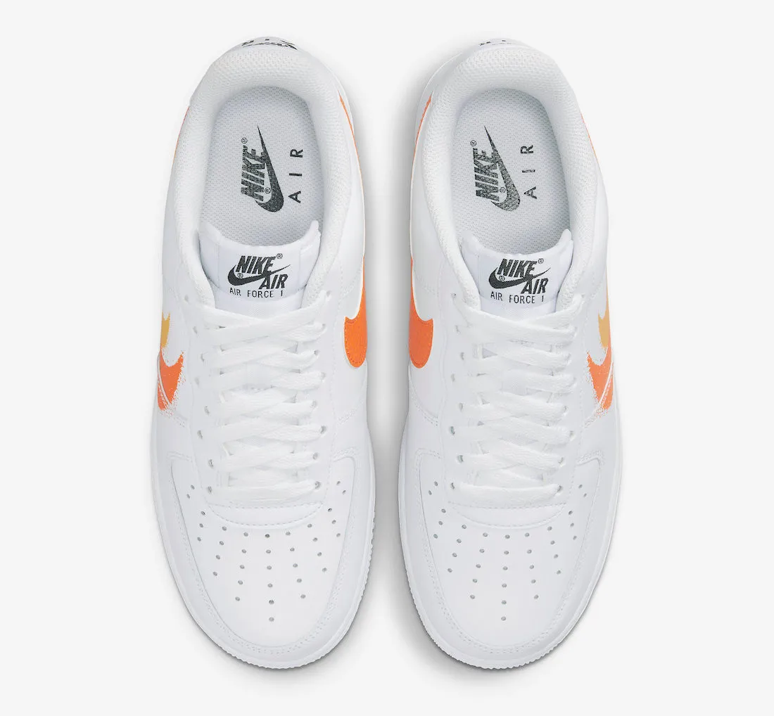 Nike Air Force 1 Low Spray Paint Swoosh White Orange FJ4228-100