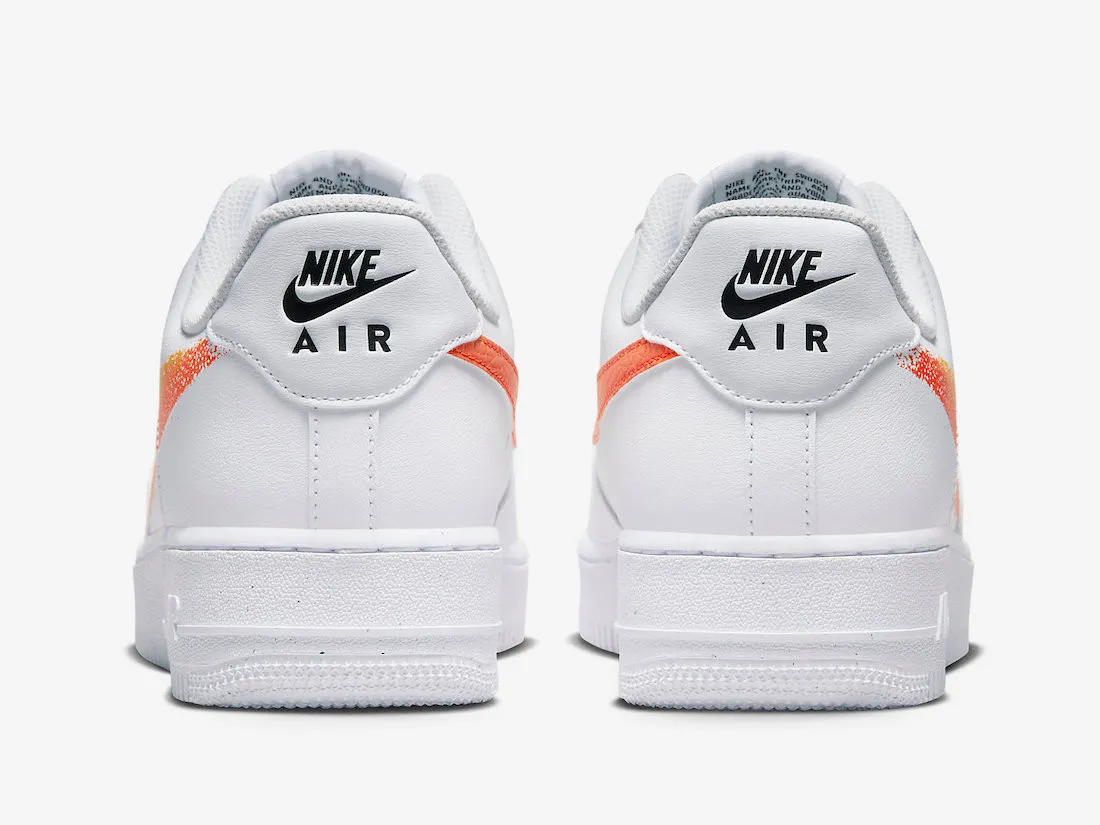 Nike Air Force 1 Low Spray Paint Swoosh White Orange FJ4228-100